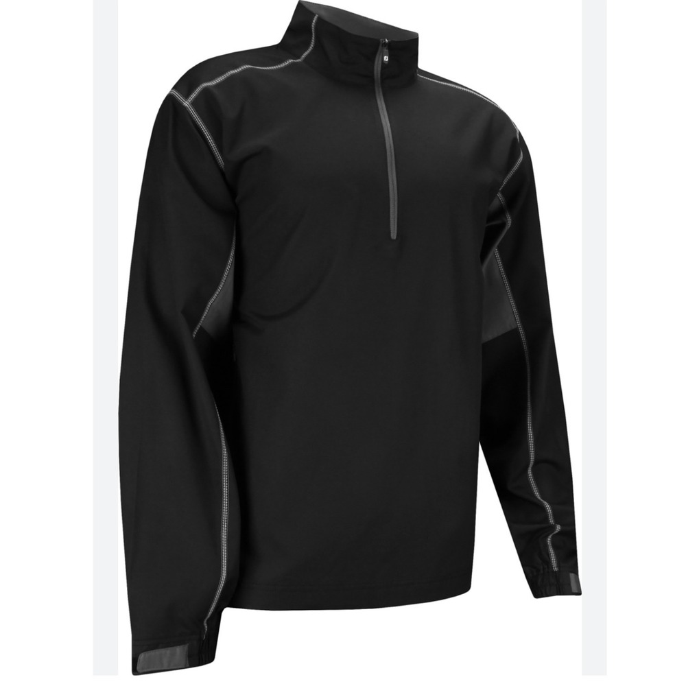 FootJoy Pullover Golf Jacket Lightweight Half Zip Black Gray Mens Sz Large